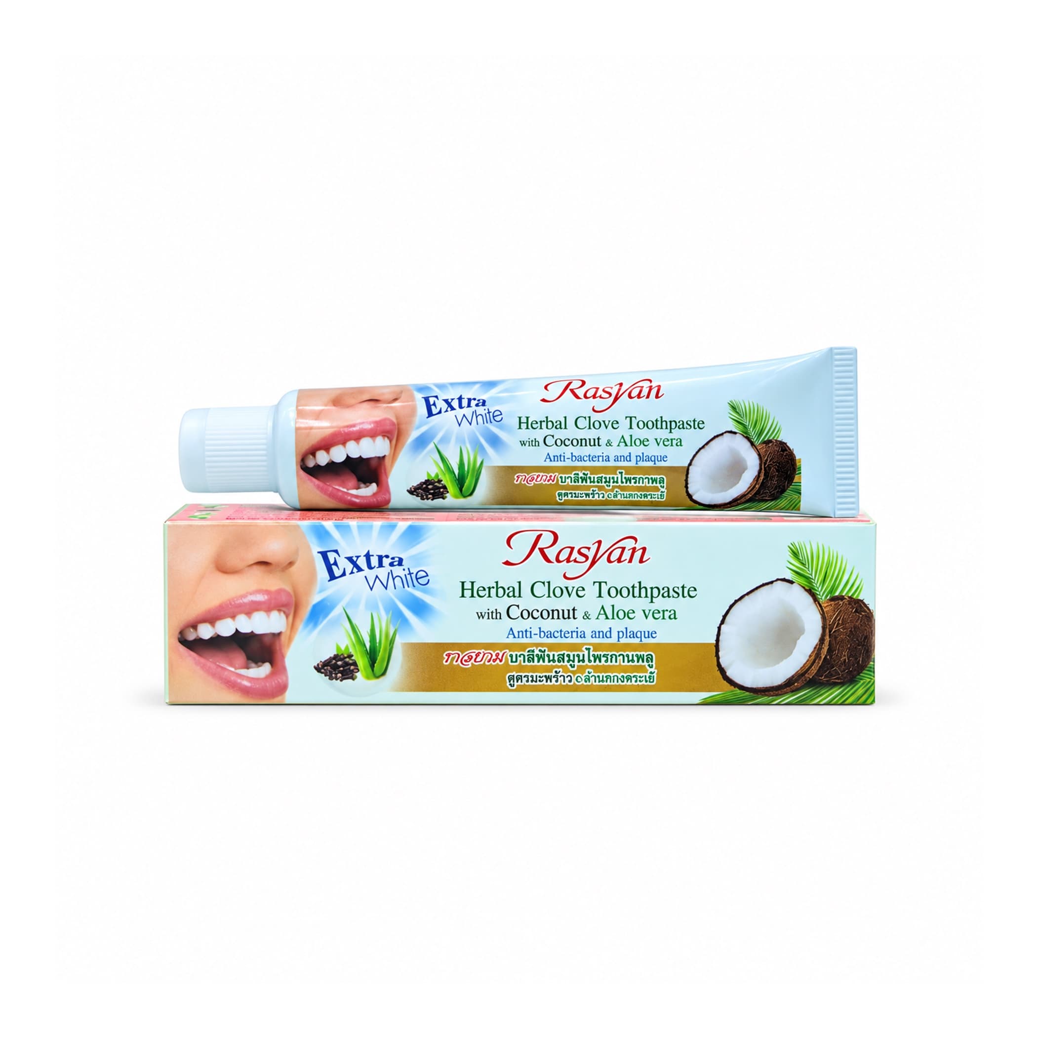 Zubní pasta s kokosem a aloe vera Rasyan Herbal Clove Coconut & Aloe Vera